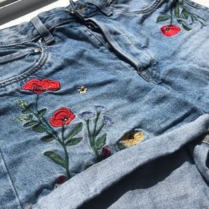 Vintage embroidered jean shorts